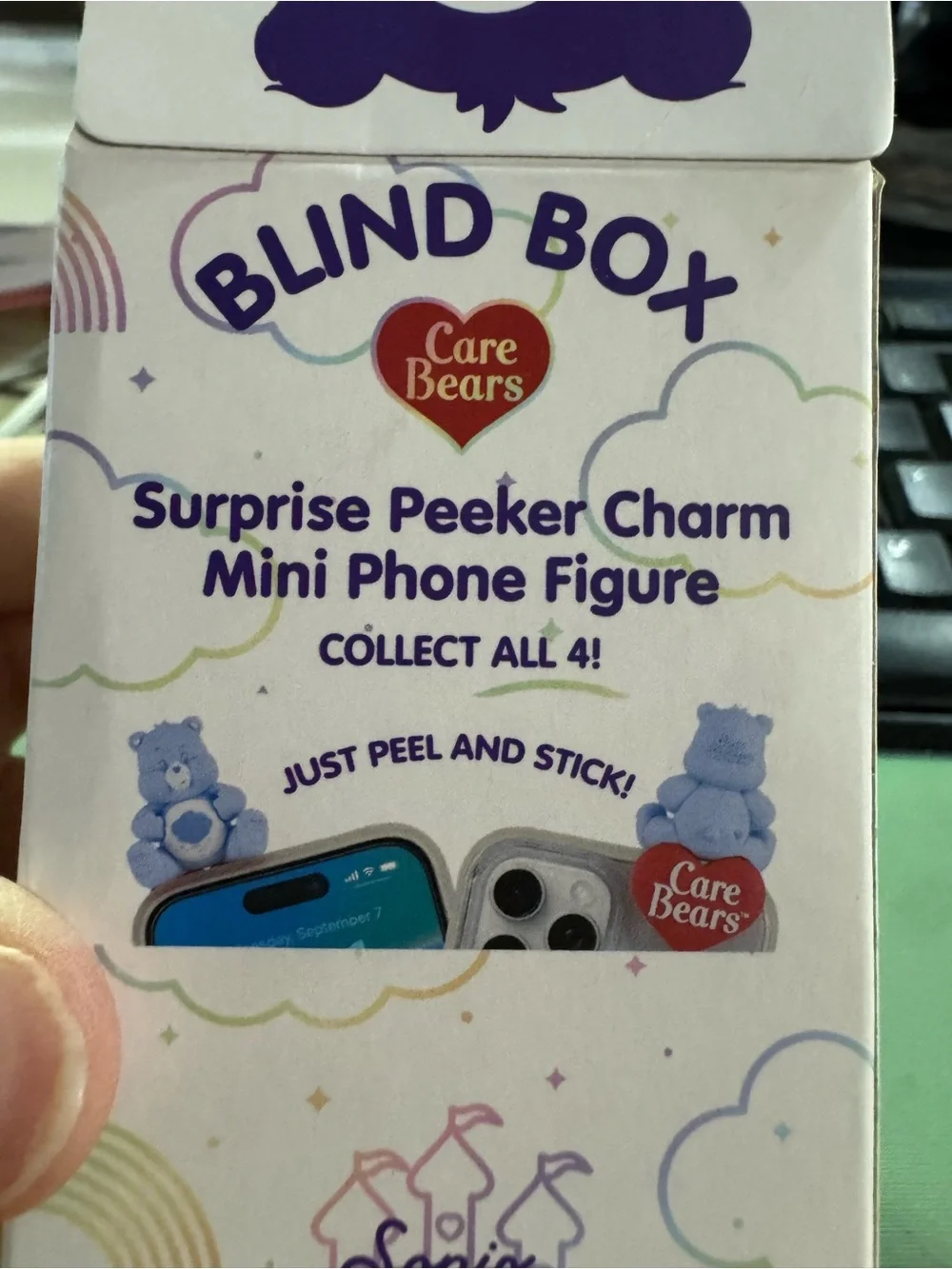 Care Bears Surprise Peeker Charm Mini Phone Figure - Funshine Bear
